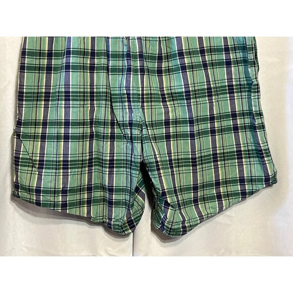 Vintage Speedo Mens Plaid Swim Shorts Green & Blue Elastic Waist XL - Picture 6 of 11